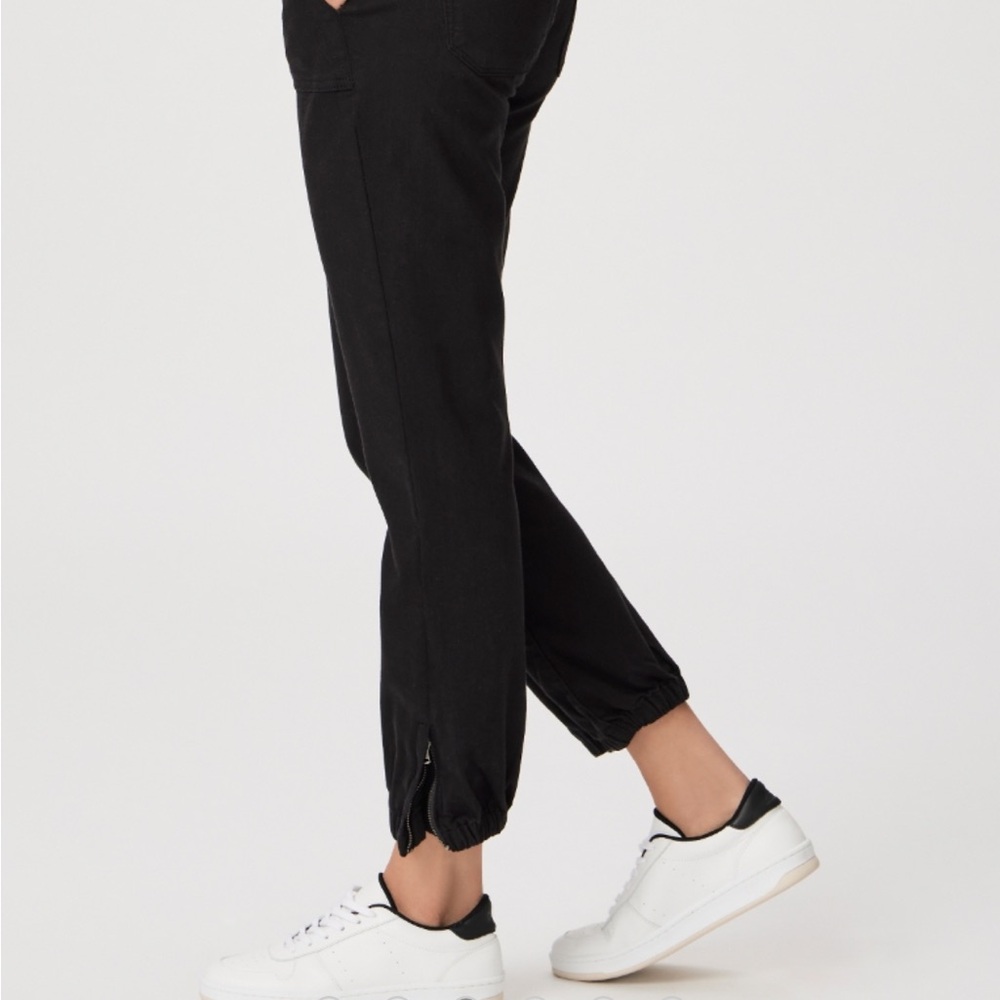 PAIGE Black Ankle Cropped Jogger Pants - Picture 4 of 10
